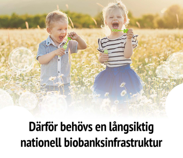 Bild av rapportens framsida - Därför behövs en långsiktig nationell biobanksinfrastruktur