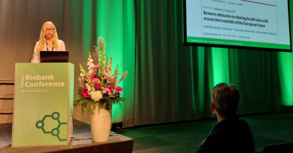 Heidi Beate Bentzen presenting at the Nordic Biobank Conference